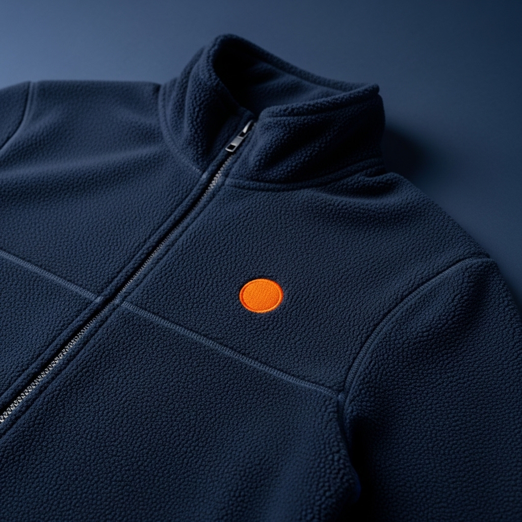 Embroidered Fleece Zip-up